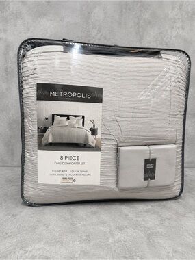Metropolis Bedding 8 Piece King Size Comforter Set Bed In A Bag